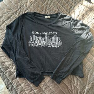 Full Tilt Black Long Sleeve Tee with Los Angeles Print